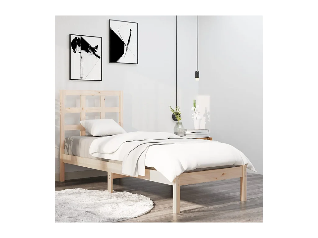 Cadre de lit sans matelas 90x190 cm bois massif