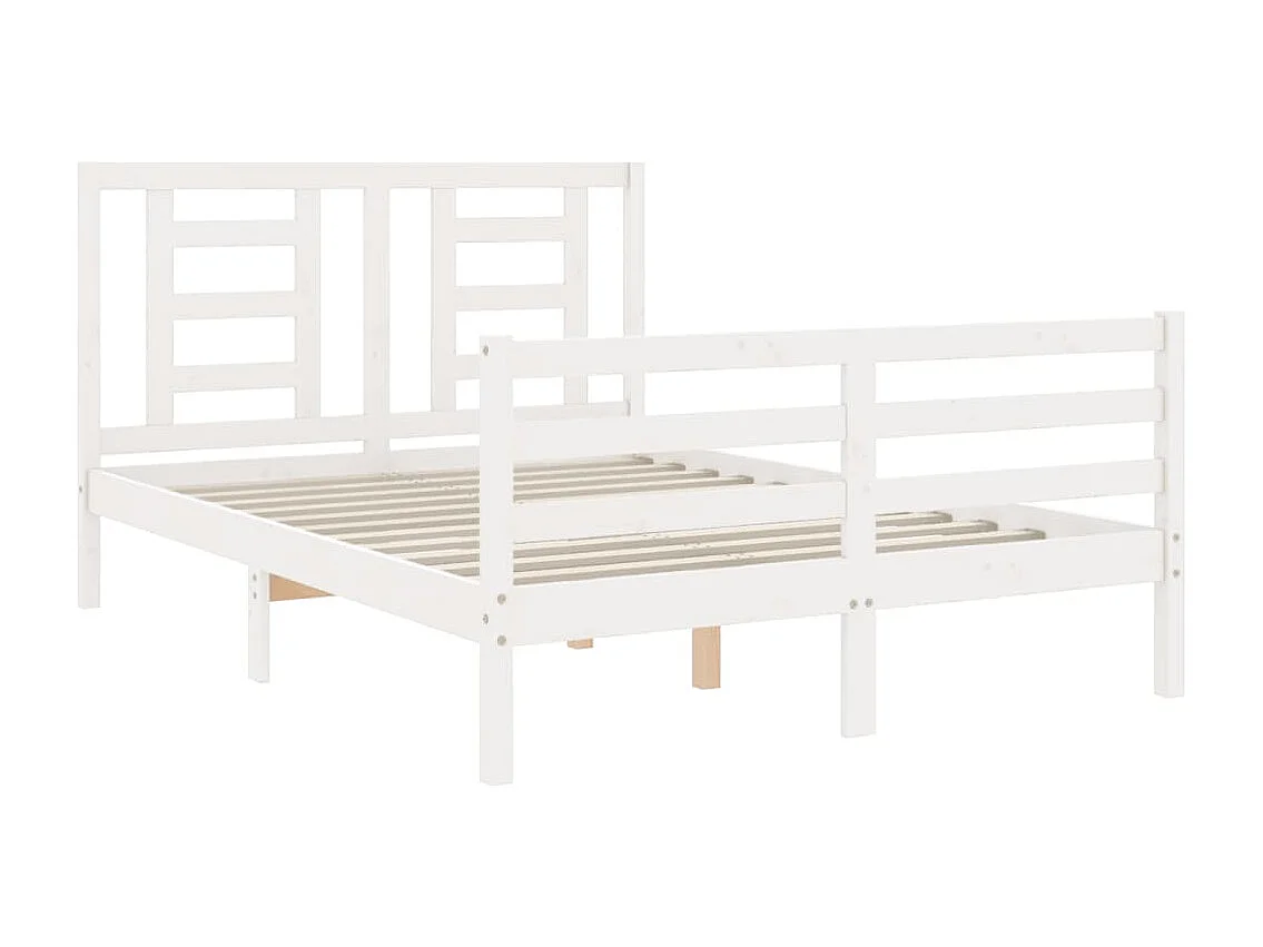 Cadre de lit sans matelas blanc 120x200 cm bois massif