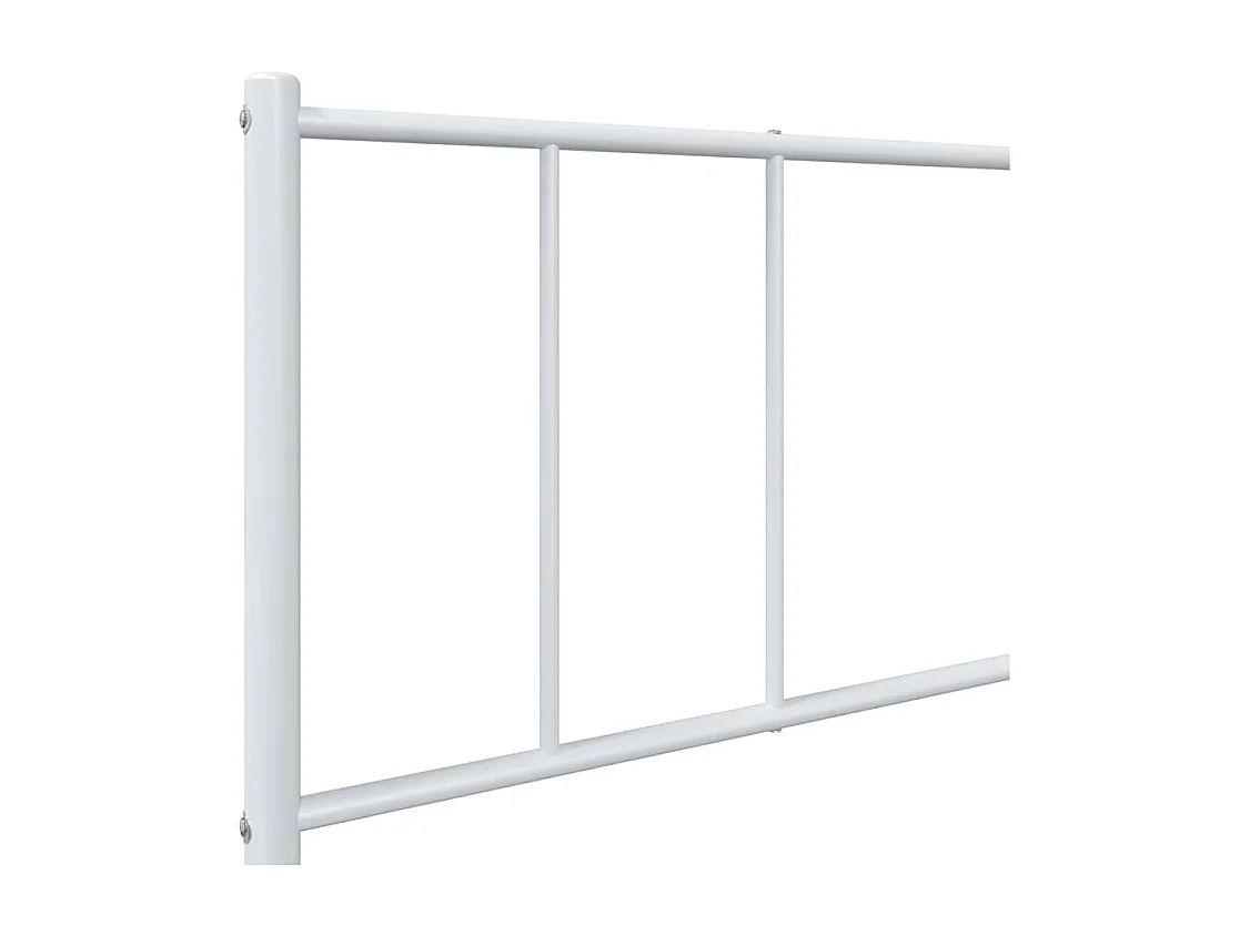 Cadre de lit métal sans matelas et tête de lit blanc 100x200 cm