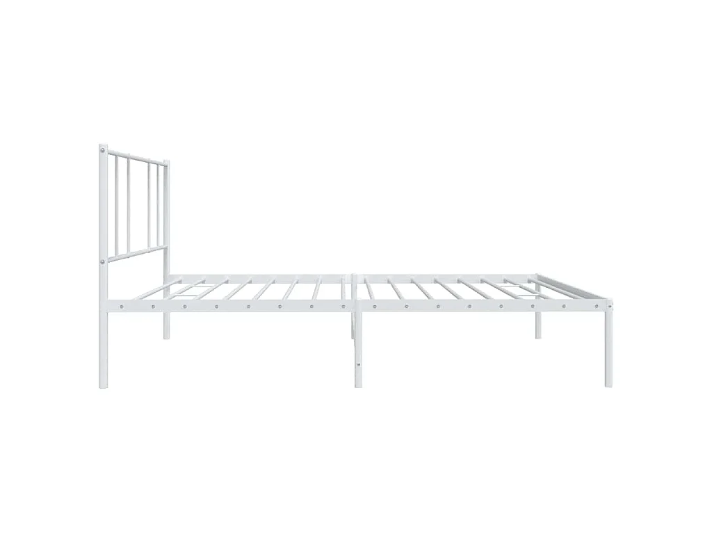 Cadre de lit métal sans matelas et tête de lit blanc 100x200 cm