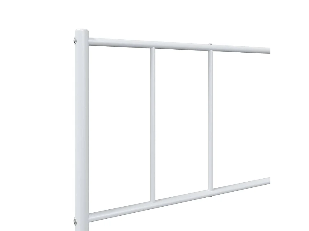 Cadre de lit métal sans matelas et tête de lit blanc 100x200 cm