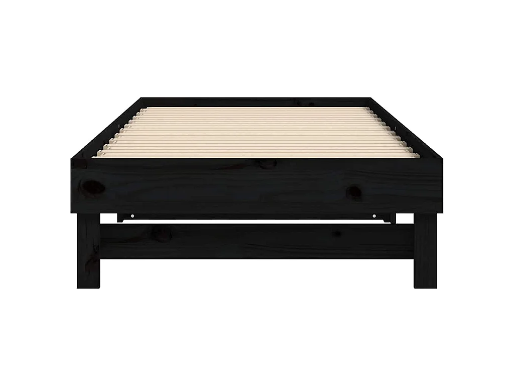 Lit coulissant sans matelas noir 2x(90x190) cm