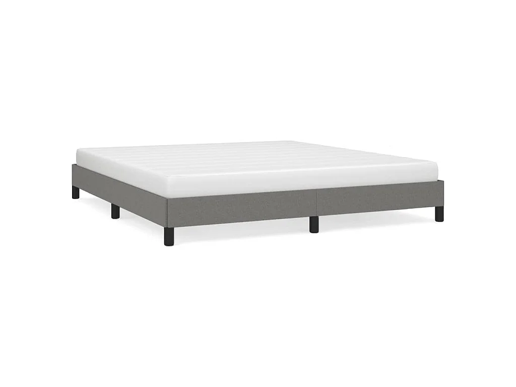 Cadre de lit sans matelas gris foncé 160x200 cm tissu
