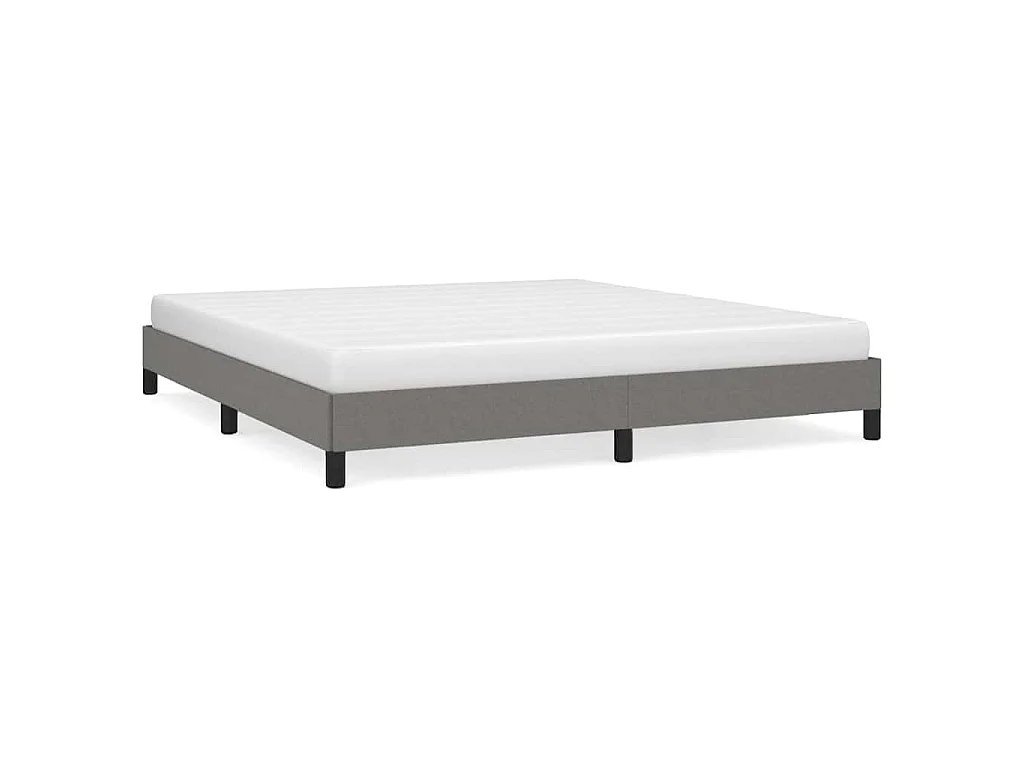 Cadre de lit sans matelas gris foncé 160x200 cm tissu