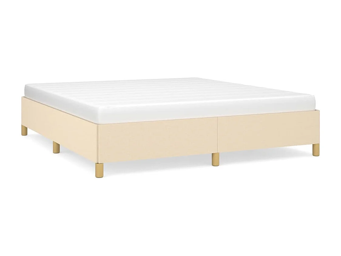Cadre de lit sans matelas crème 160x200 cm tissu