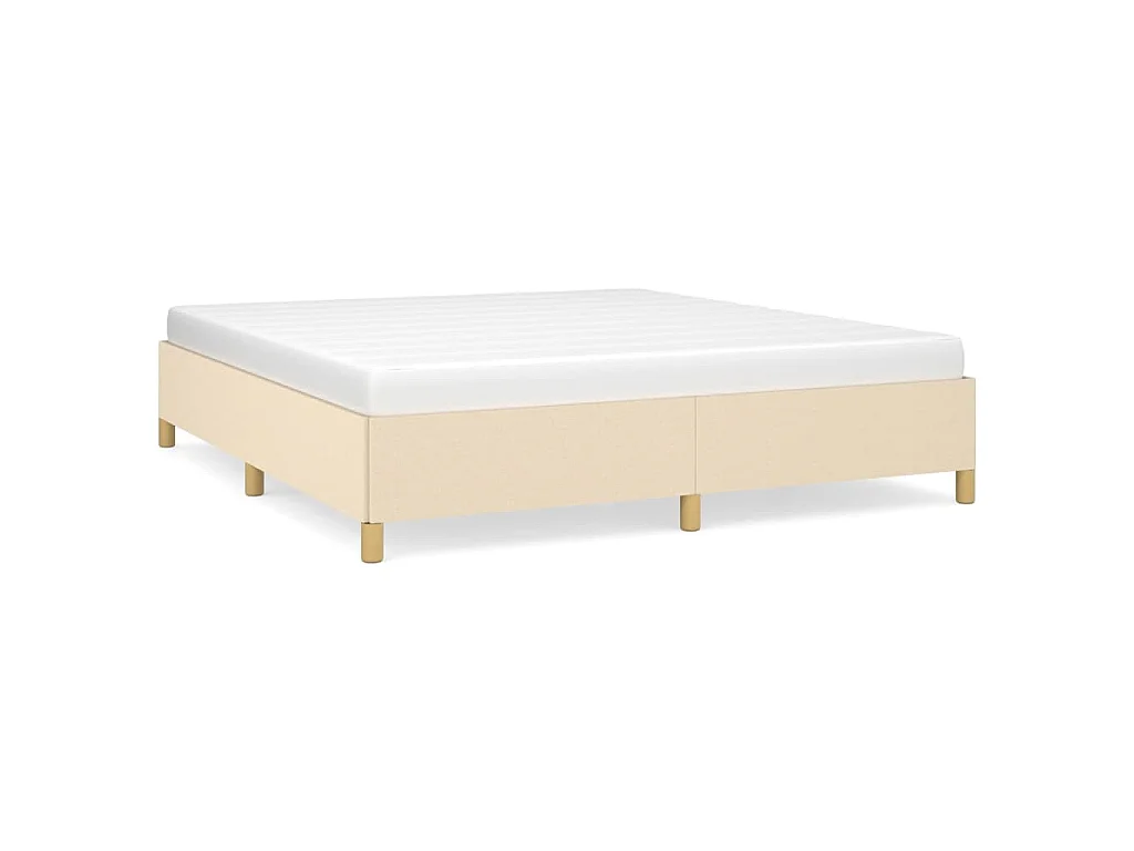 Cadre de lit sans matelas crème 160x200 cm tissu
