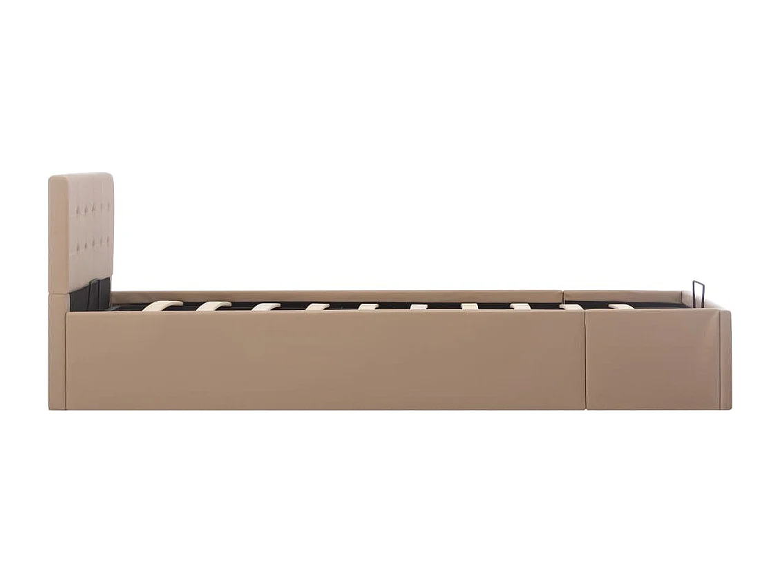 Cadre de lit à stockage Cappuccino Similicuir 100x200cm