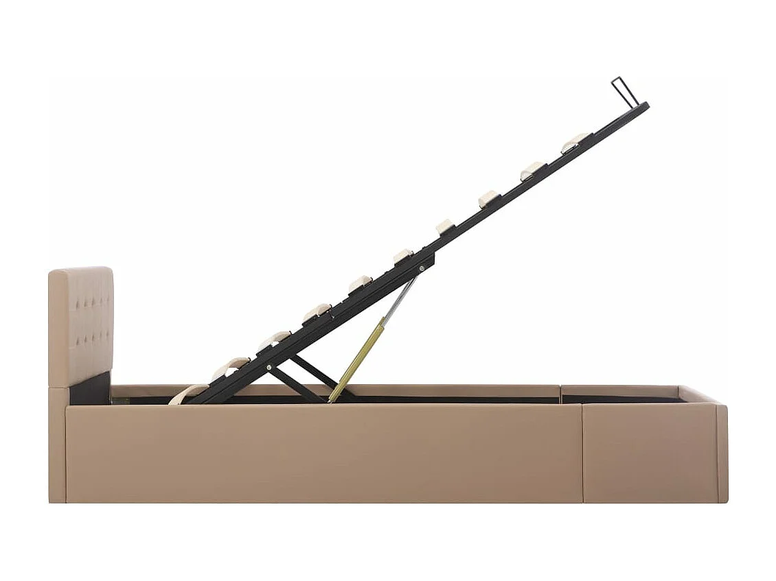 Cadre de lit à stockage Cappuccino Similicuir 100x200cm