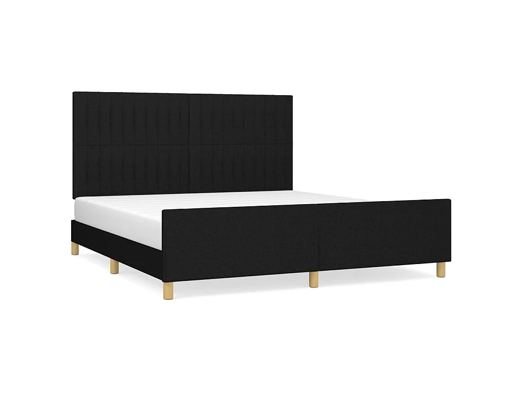 Cadre de lit sans matelas noir 160x200 cm tissu