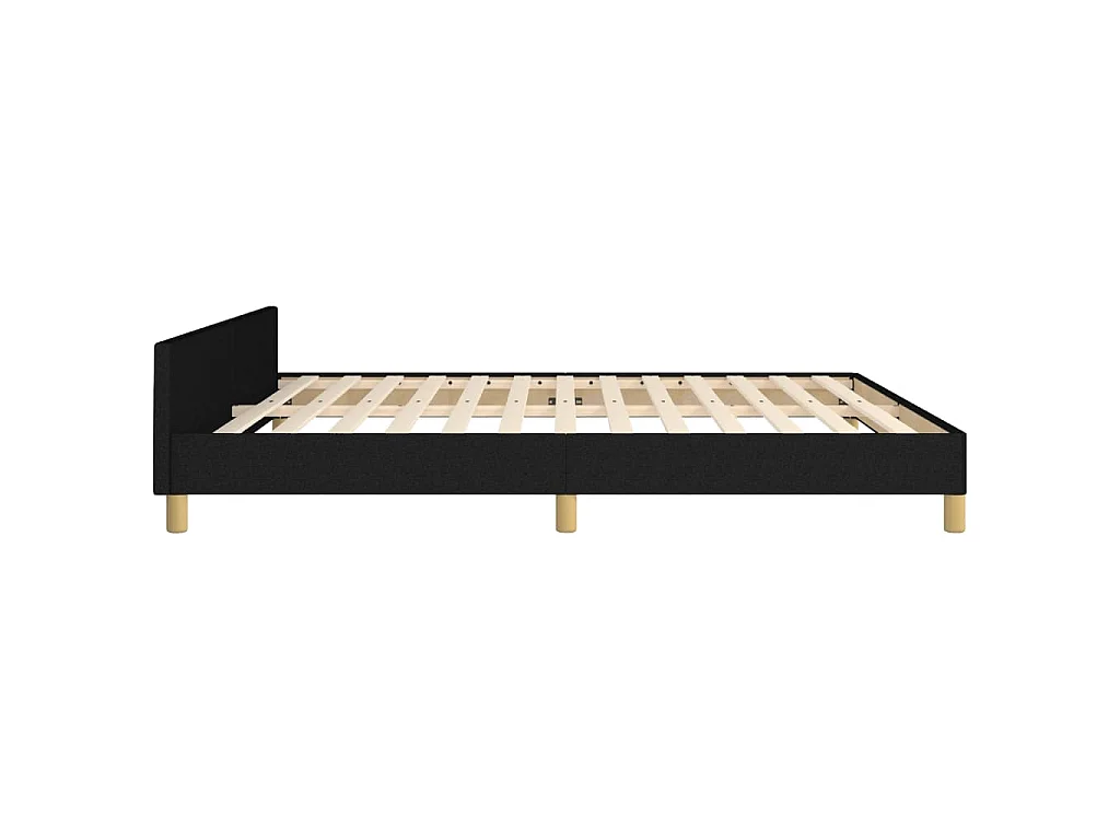 Cadre de lit sans matelas noir 160x200 cm tissu