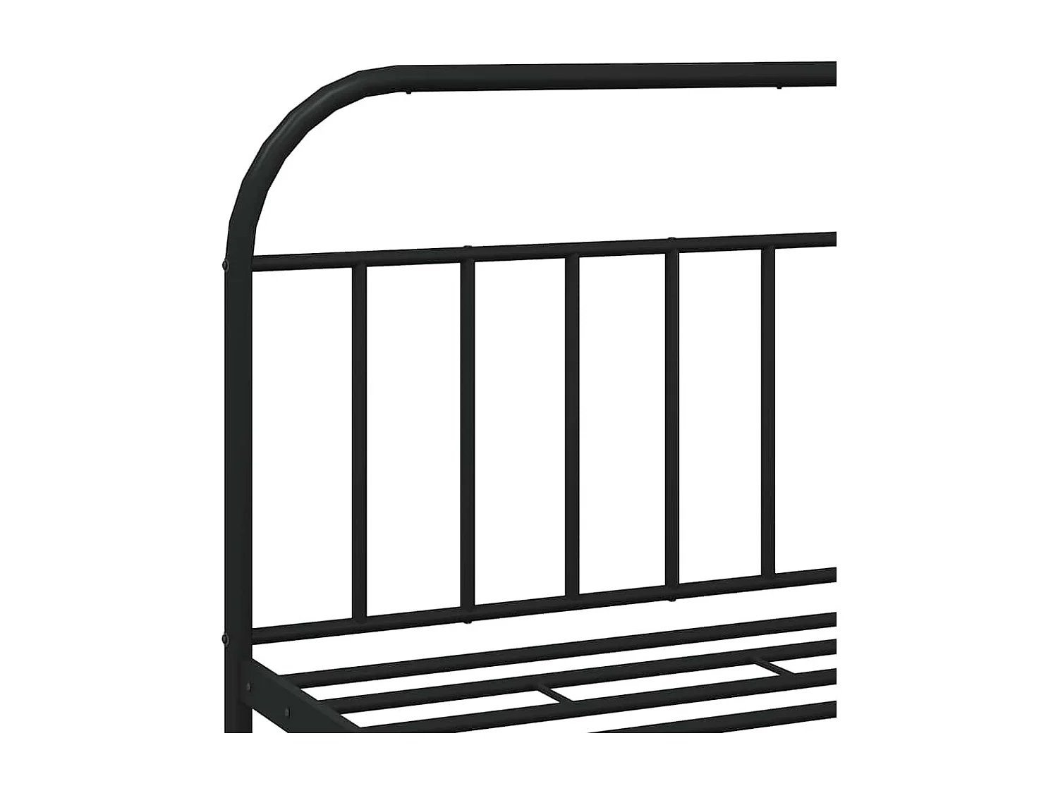 Cadre de lit métal sans matelas et tête de lit noir 180x200 cm