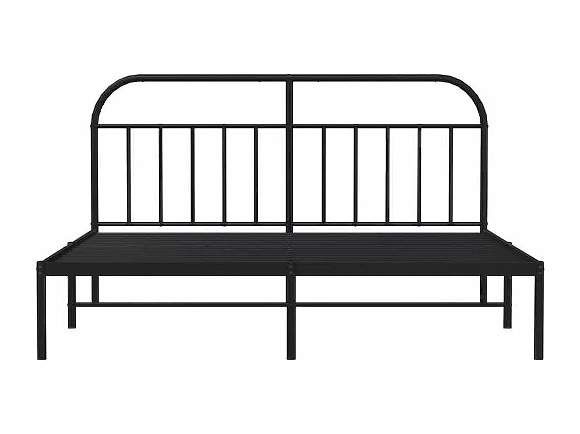Bedframe met hoofdbord metaal zwart 180x200 cm