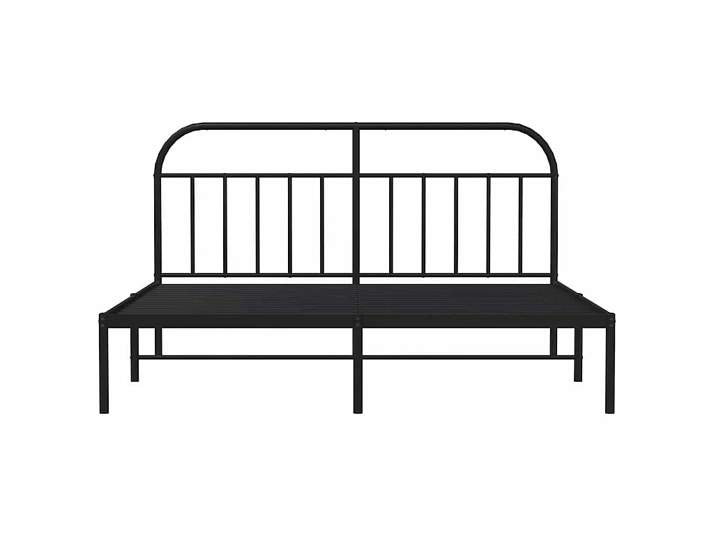 Bedframe met hoofdbord metaal zwart 180x200 cm
