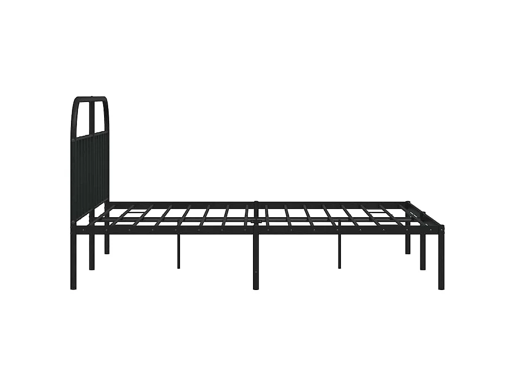 Bedframe met hoofdbord metaal zwart 180x200 cm