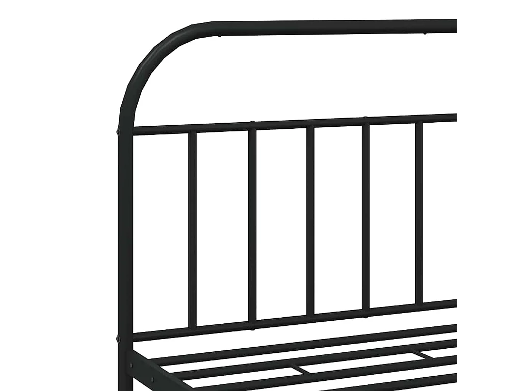 Bedframe met hoofdbord metaal zwart 180x200 cm