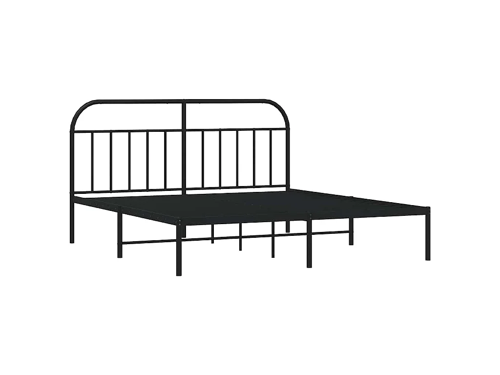 Estructura cama sin colchón con cabecero metal negro 180x200 cm
