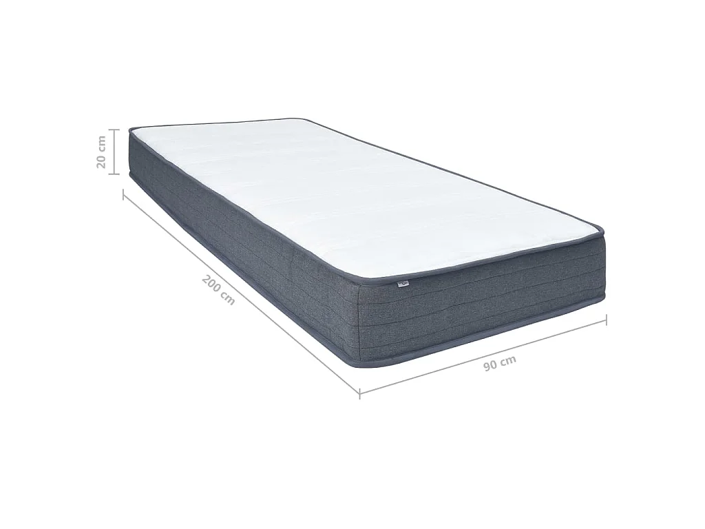 Matelas de sommier tapissier fermeté moyenne 200x90x20 cm