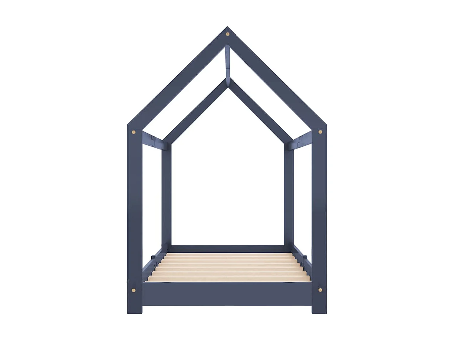 Cadre de lit d'enfant Gris Bois de pin massif 70x140 cm