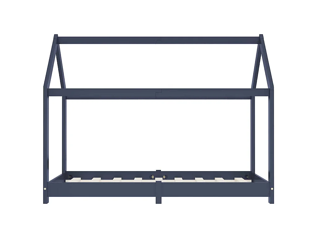 Cadre de lit d'enfant Gris Bois de pin massif 70x140 cm