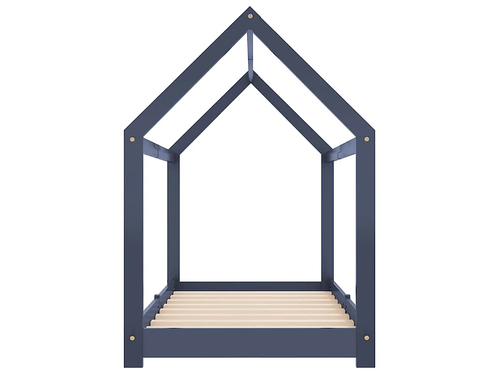 Cadre de lit d'enfant Gris Bois de pin massif 70x140 cm