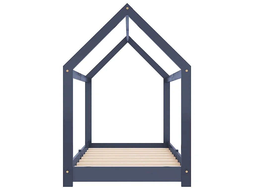 Cadre de lit d'enfant Gris Bois de pin massif 70x140 cm