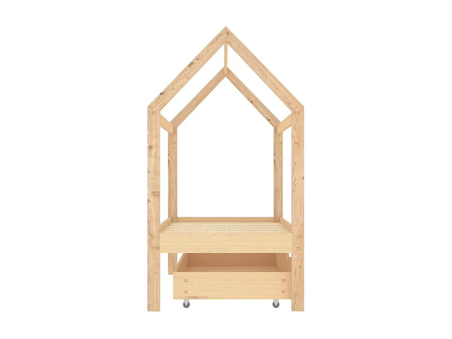 Kinderbedframe met lade massief grenenhout 70x140 cm