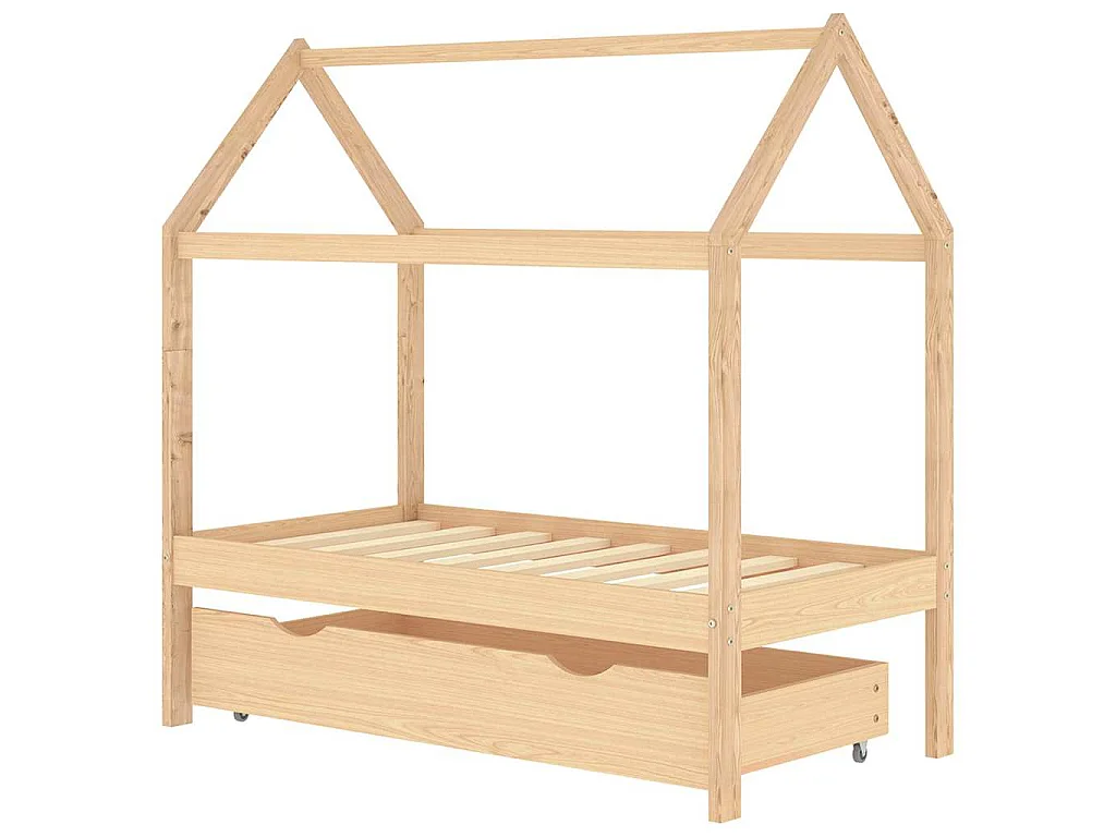 Cadre de lit d'enfant avec tiroir Bois de pin massif 70x140 cm