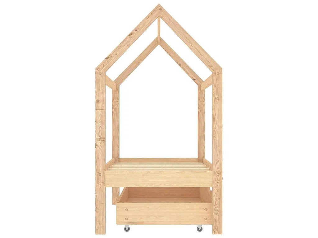 Cadre de lit d'enfant avec tiroir Bois de pin massif 70x140 cm