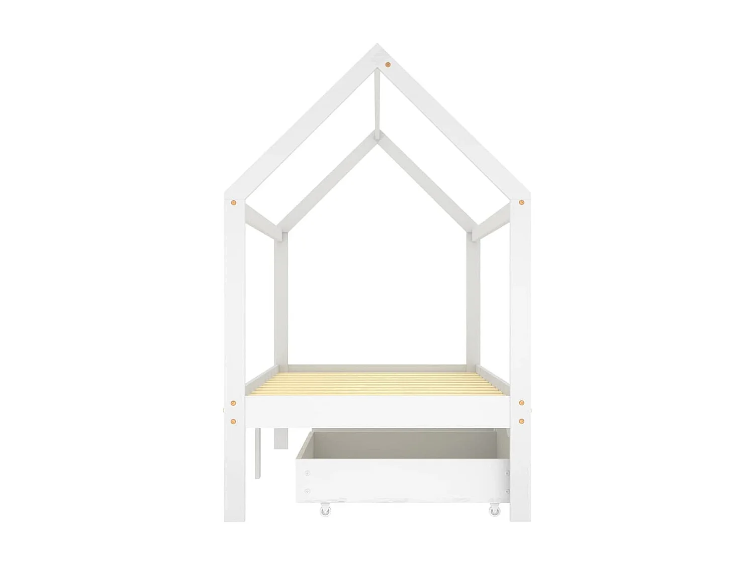 Cadre de lit d'enfant avec tiroirs Blanc Pin massif 90x200 cm