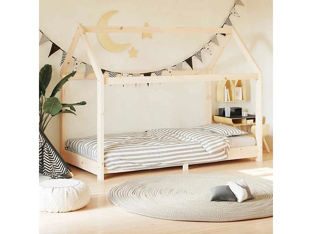 Cadre de lit d'enfant Bois de pin massif 70x140 cm