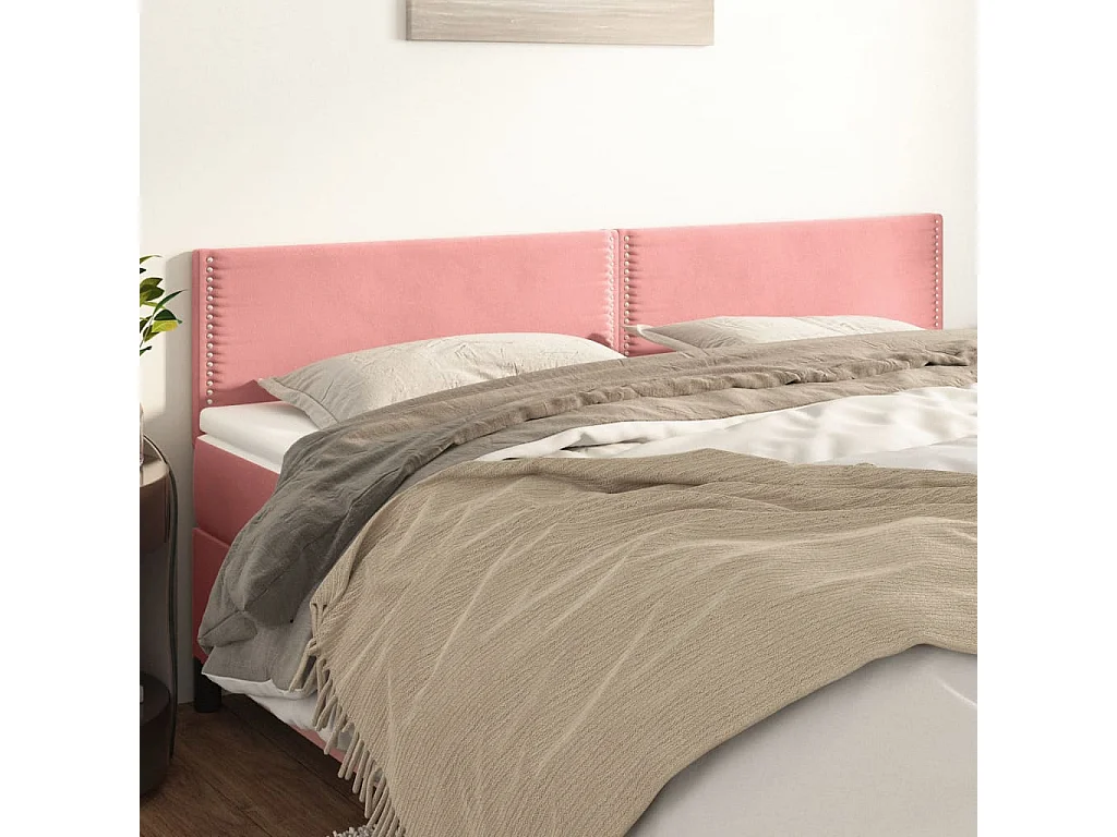 Têtes de lit Rose 200x5x78/88 cm Velours