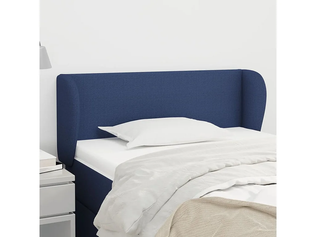 Hoofdbord met randen 93x23x78/88 cm stof blauw