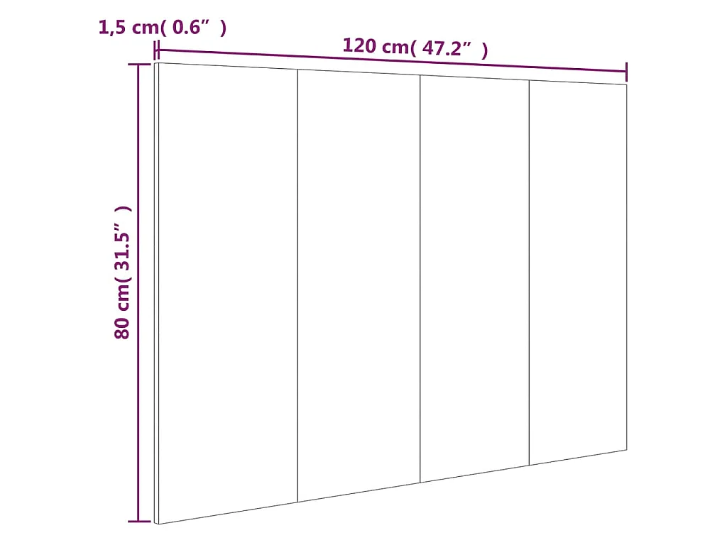 Hoofdbord 120x1,5x80 cm bewerkt hout sonoma eikenkleurig