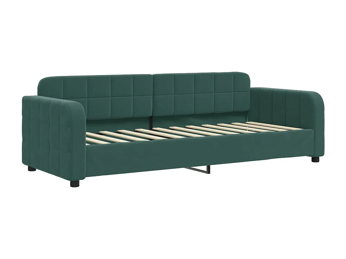 Sofá cama sin colchón terciopelo verde oscuro 80x200 cm