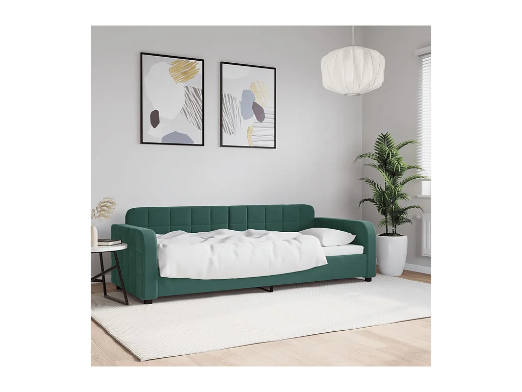 Lit de repos sans matelas vert foncé 80x200 cm velours