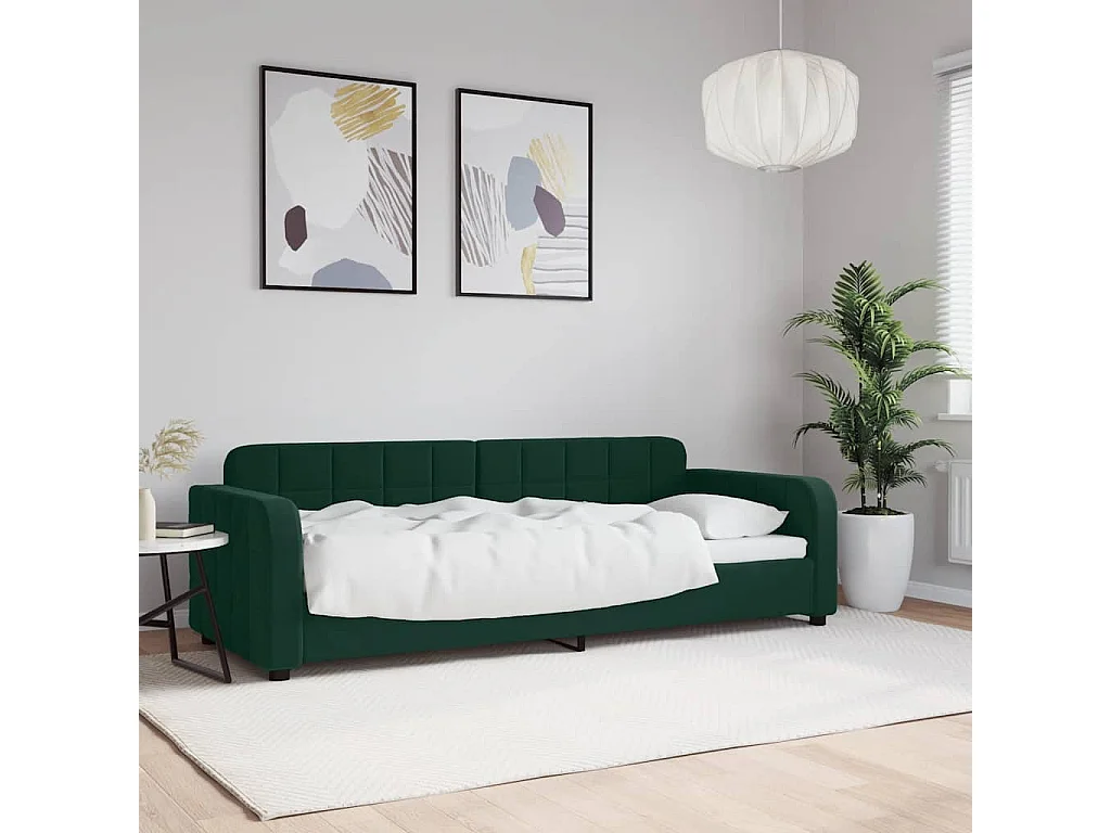Lit de repos sans matelas vert foncé 80x200 cm velours