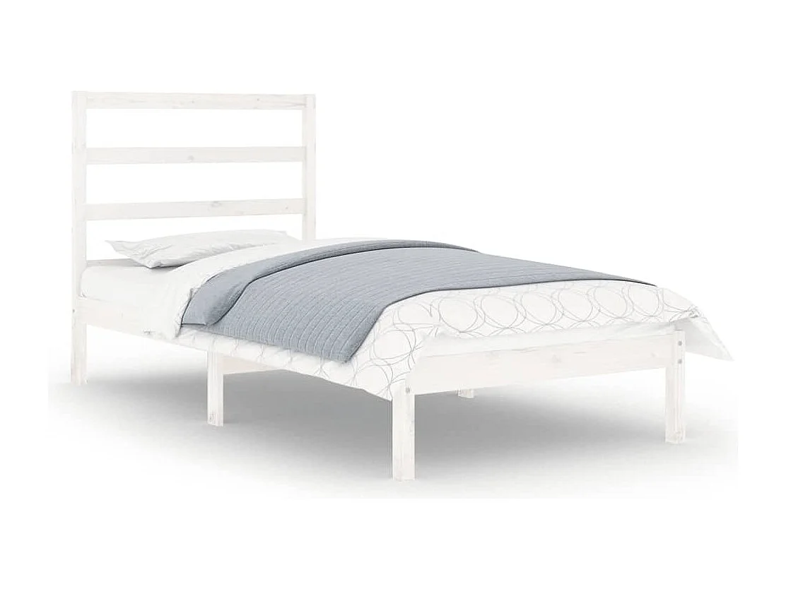 Estrutura cama pequena solteiro 75x190 cm madeira maciça branco