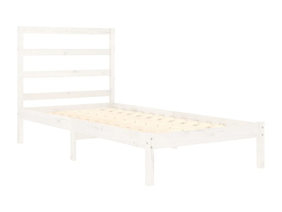 Estrutura cama pequena solteiro 75x190 cm madeira maciça branco