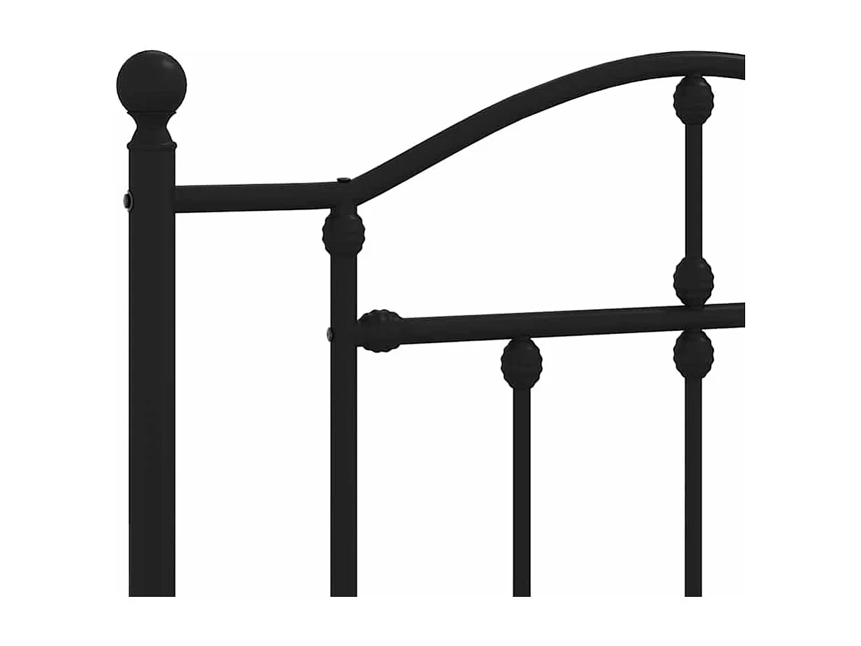 Cadre de lit métal sans matelas avec tête de lit noir 100x200cm