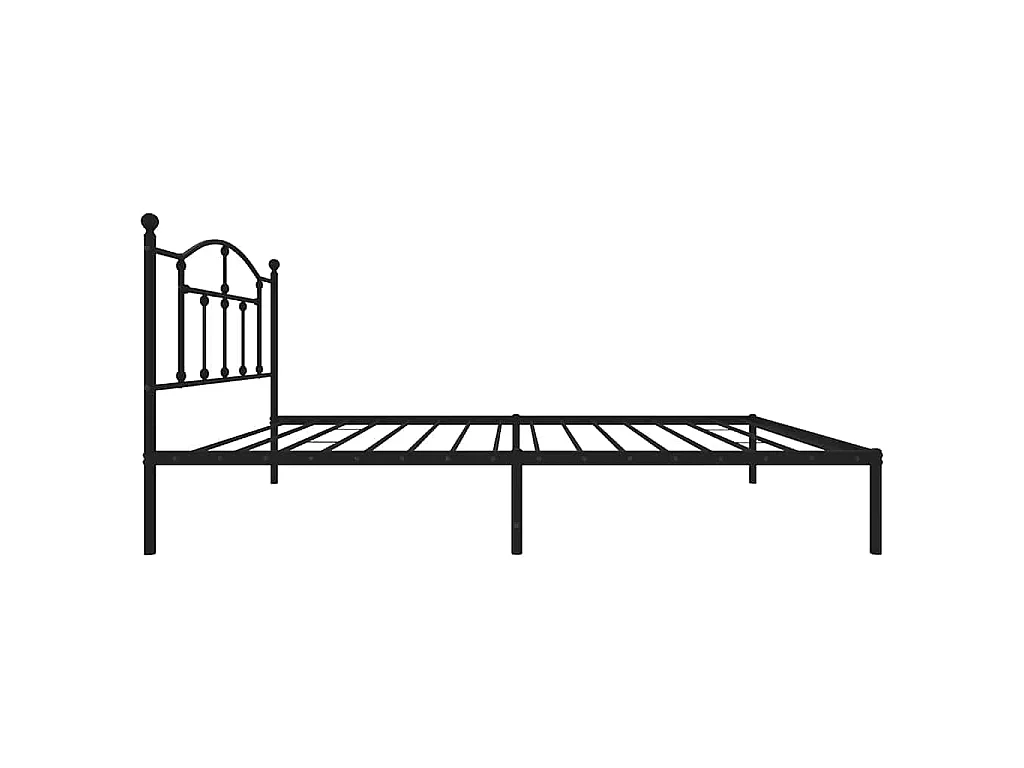 Cadre de lit métal sans matelas avec tête de lit noir 100x200cm