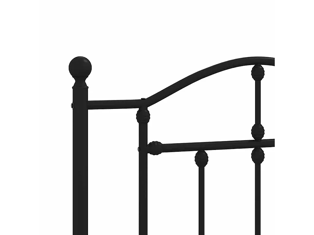 Cadre de lit métal sans matelas avec tête de lit noir 100x200cm