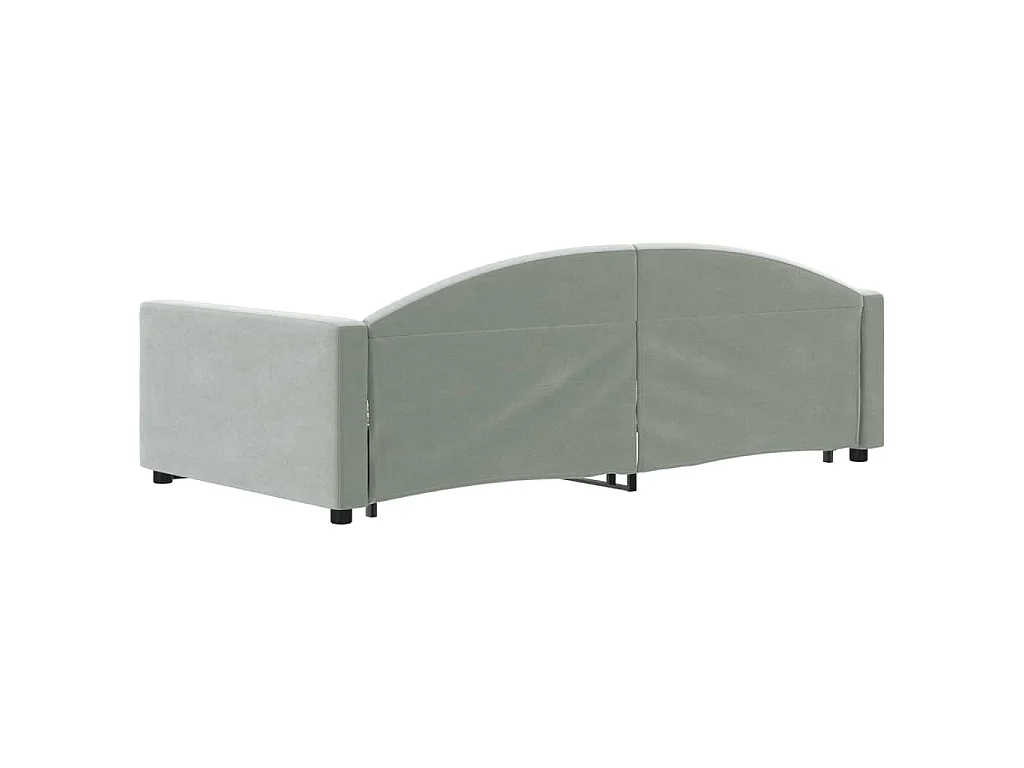 Lit de jour avec gigogne sans matelas gris clair 100x200 cm