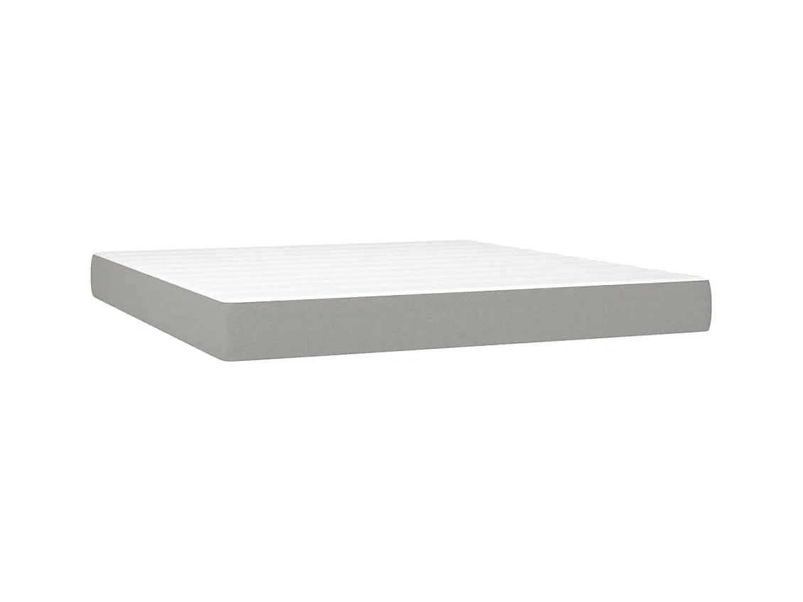 Sommier à lattes de lit avec matelas Gris clair 160x200cm Tissu