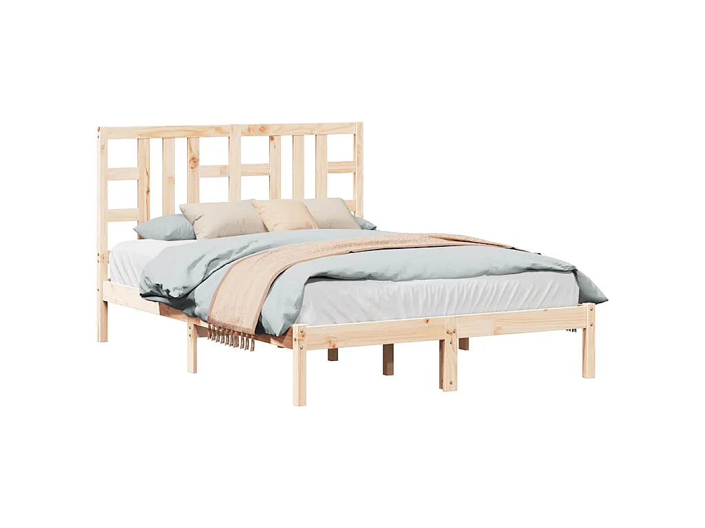 Estrutura de cama casal 135x190 cm madeira maciça