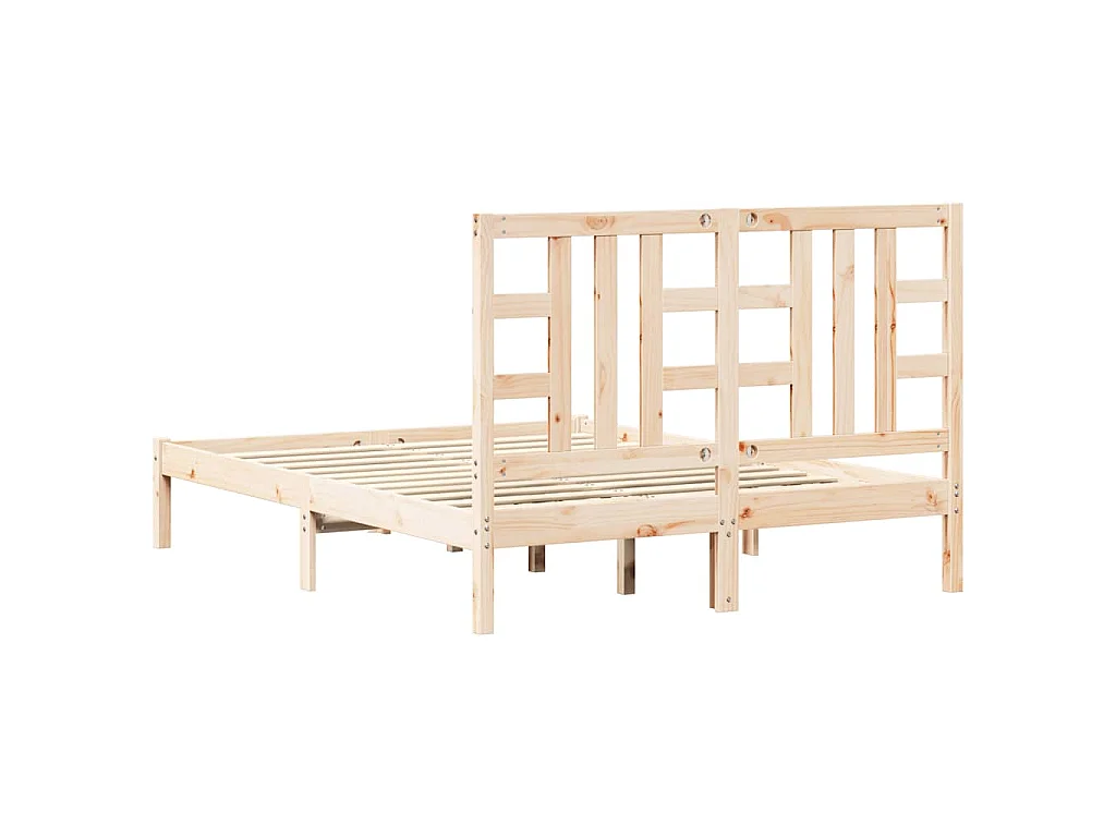 Estrutura de cama casal 135x190 cm madeira maciça