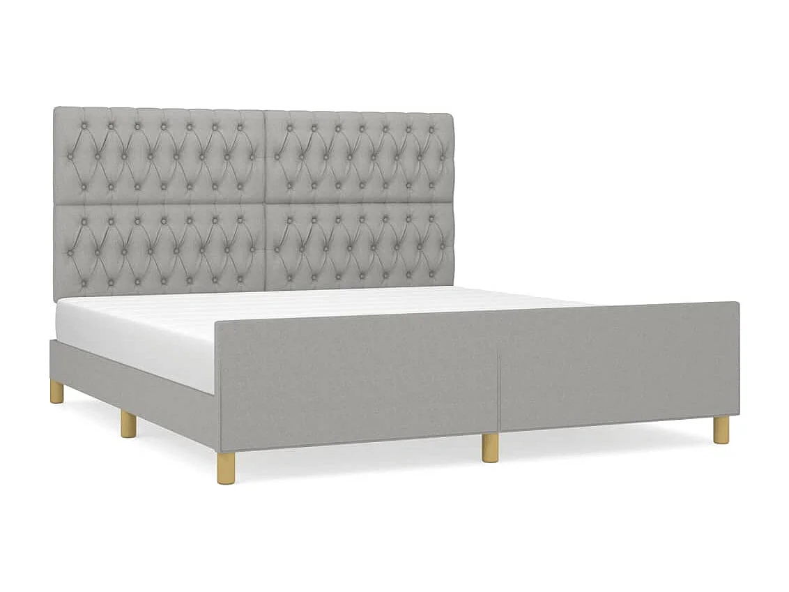 Cadre de lit sans matelas gris clair 180x200 cm tissu