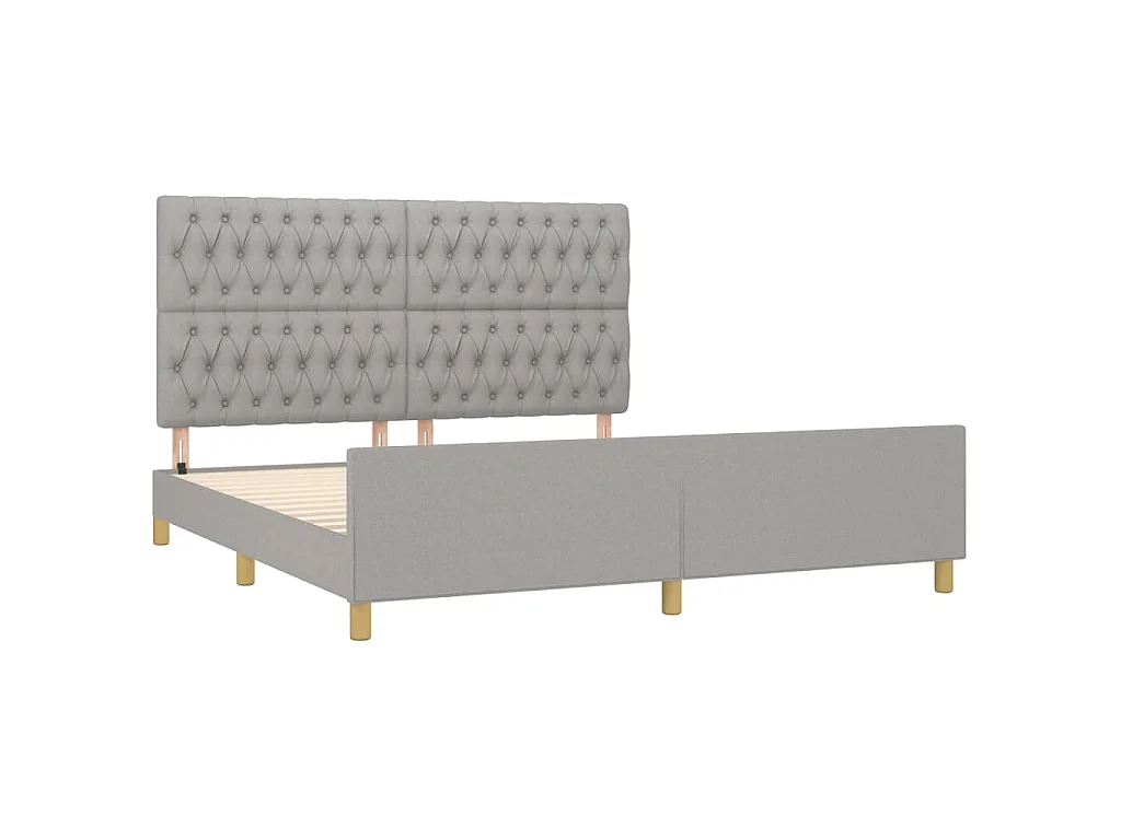 Cadre de lit sans matelas gris clair 180x200 cm tissu