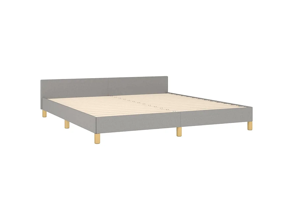 Cadre de lit sans matelas gris clair 180x200 cm tissu