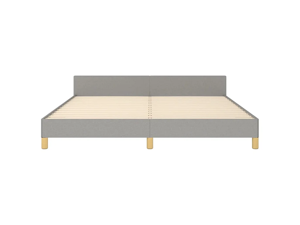 Cadre de lit sans matelas gris clair 180x200 cm tissu