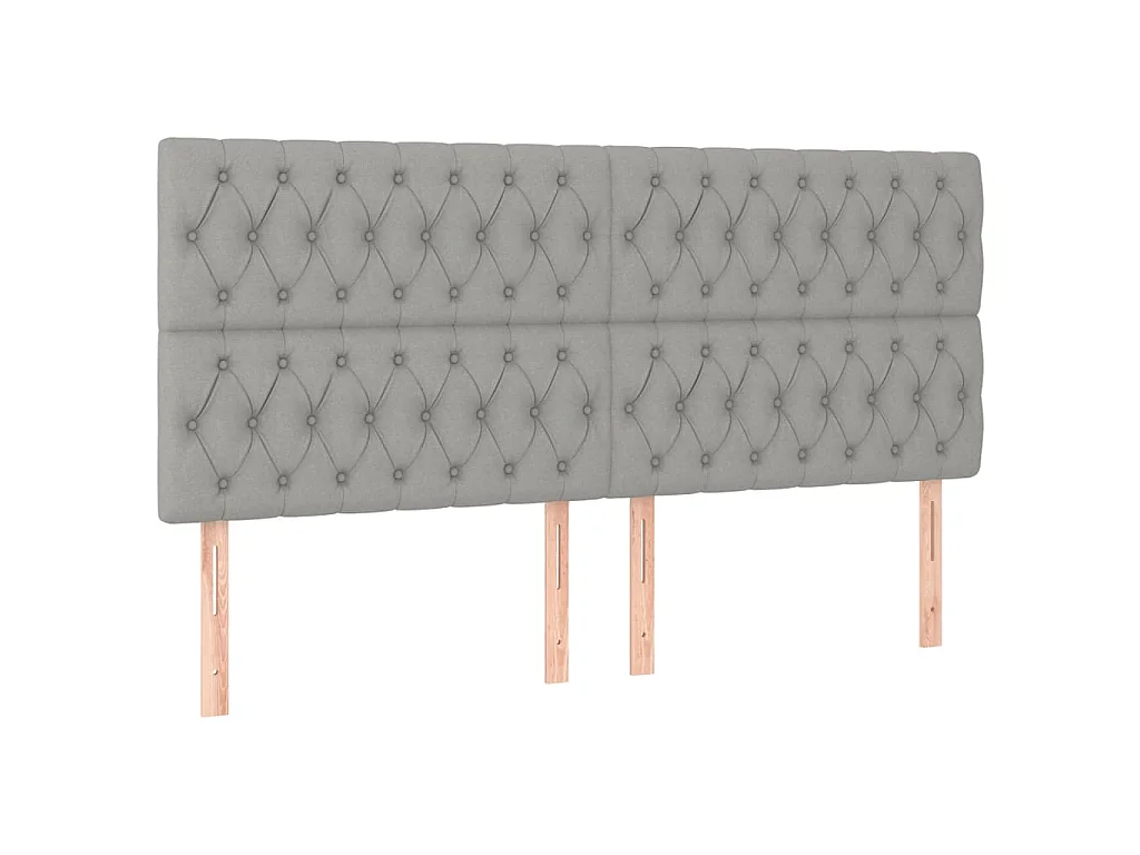 Cadre de lit sans matelas gris clair 180x200 cm tissu